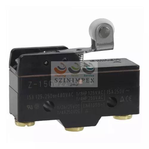 OMRON mikrokapcsoló rövid lemezkar-görgős műanyag 1-ny 1-z 15 A/AC15/230 V IP00 Z-15GW2255-B OMI