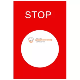   Felirati címke 30x40mm, "Stop", piros alapon fehér betűk