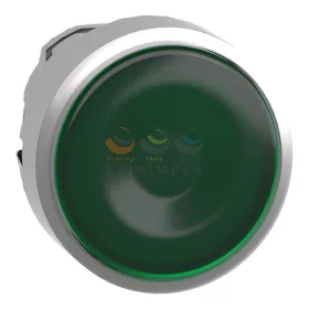   Schneider Electric harmony fém világító nyomógomb fej, Ø22, visszatérő, beépített LED-hez, zöld