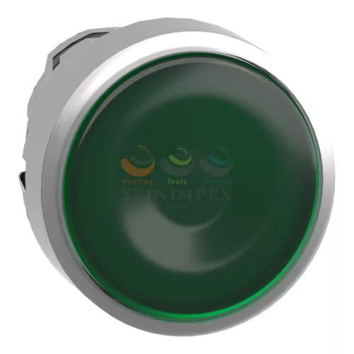 Schneider Electric harmony fém világító nyomógomb fej, Ø22, visszatérő, beépített LED-hez, zöld