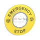 Schneider Electric harmony sárga köralakú felirati tábla, Ø60, vészleállítóhoz, logóval, EMERGENCY STOP