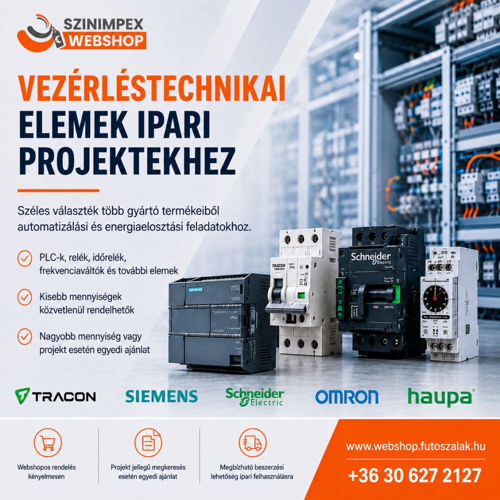 Vezérléstechnikai elemek ipari projektekhez 